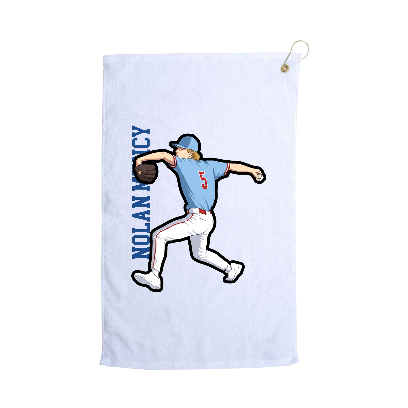 Golf Towel — Name Vertical in White