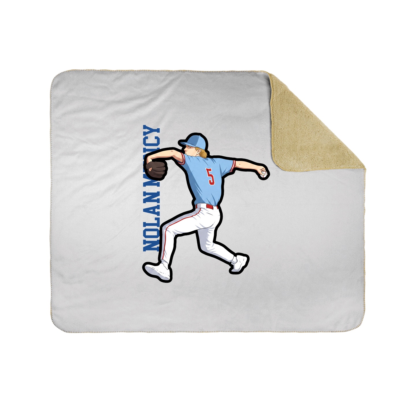 Throw Blanket — Name Vertical in White