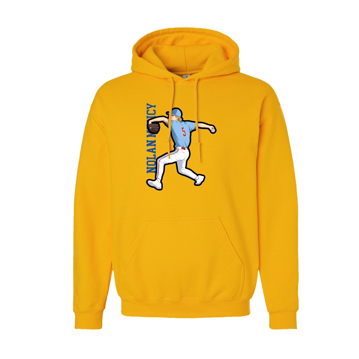 Hoodie — Name Vertical in Gold