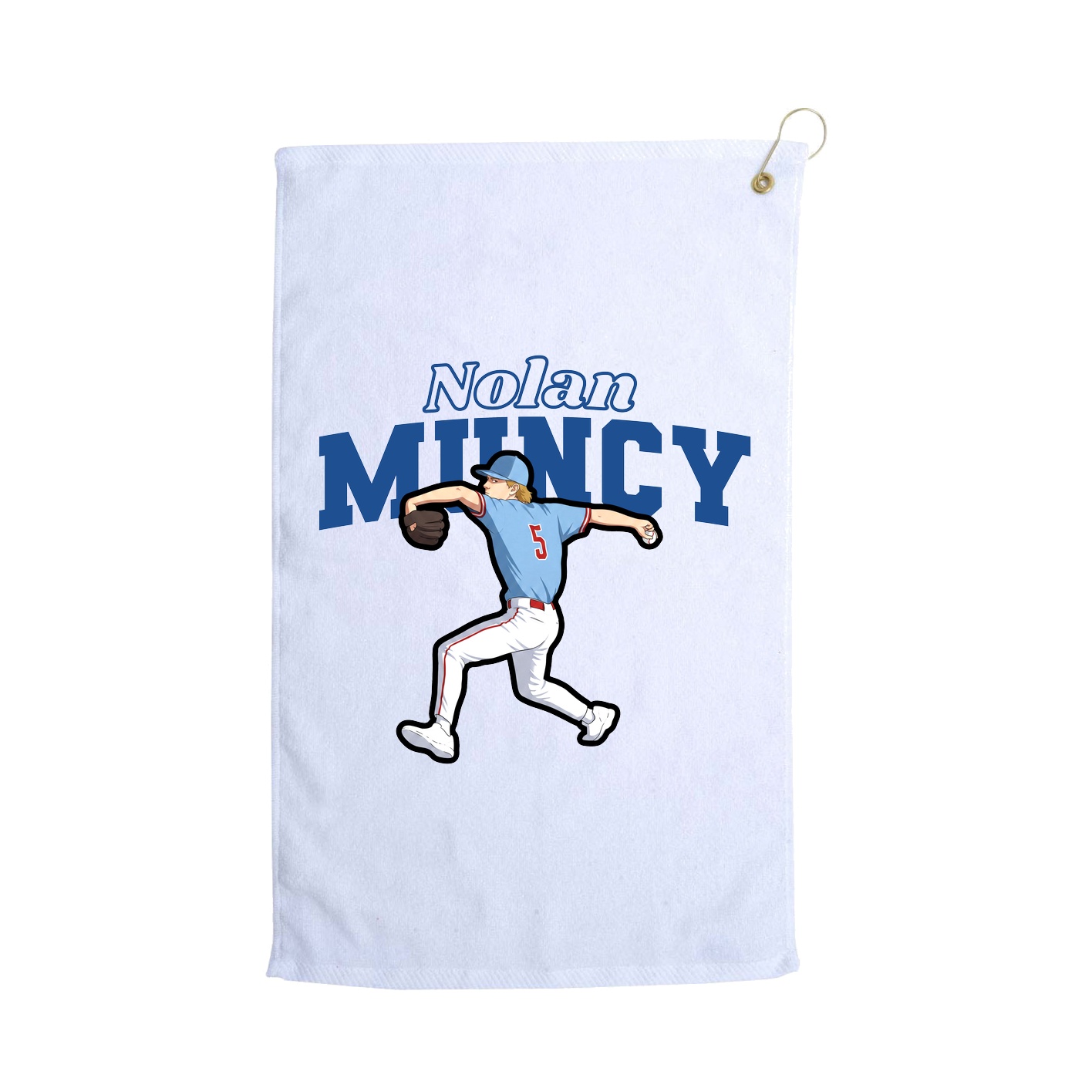Golf Towel — Name Arch in White