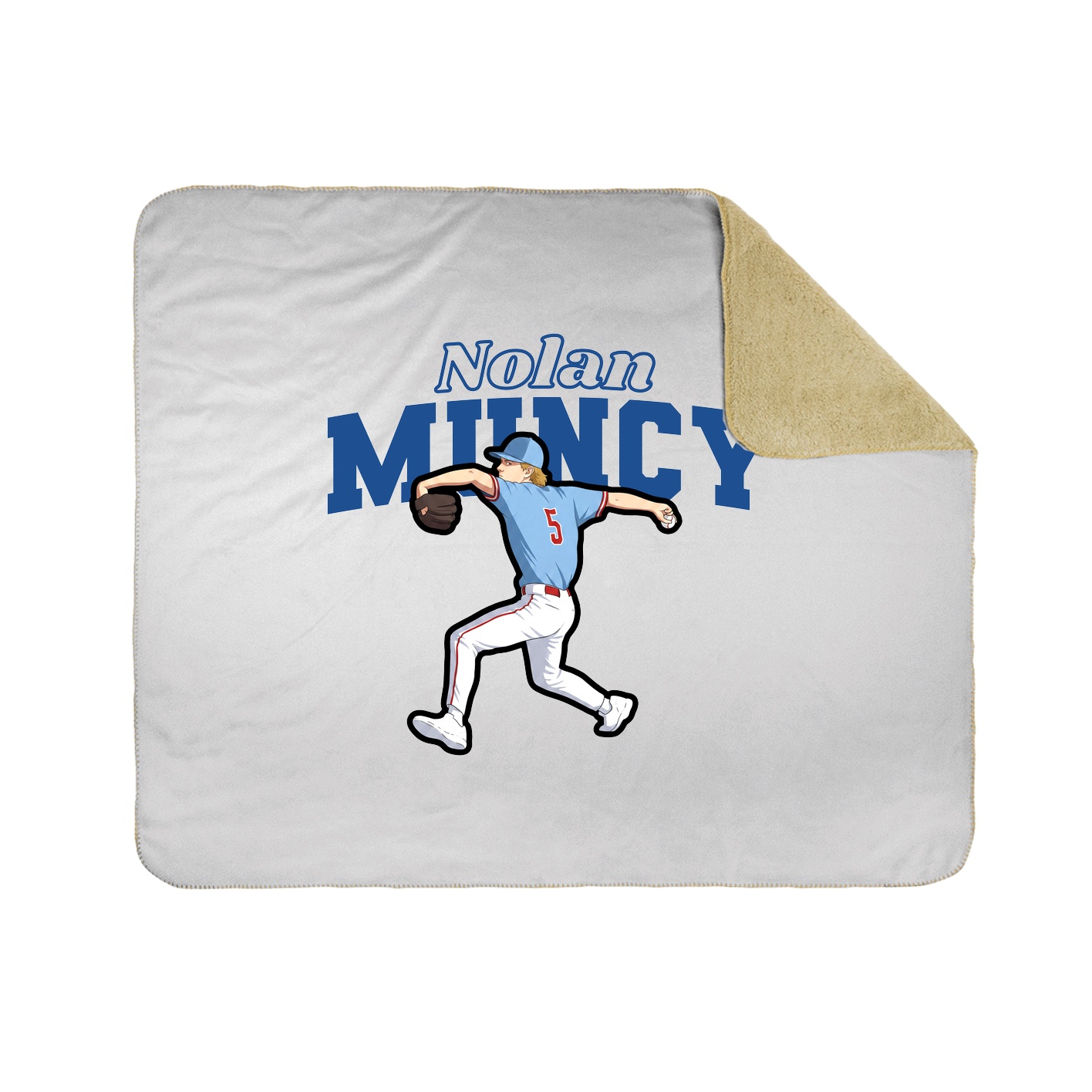 Throw Blanket — Name Arch in White