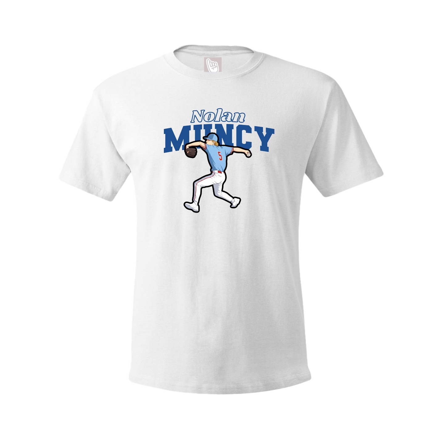 Youth Tee — Name Arch in White