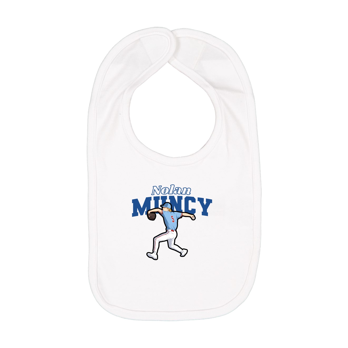 Infant Bib — Name Arch in White