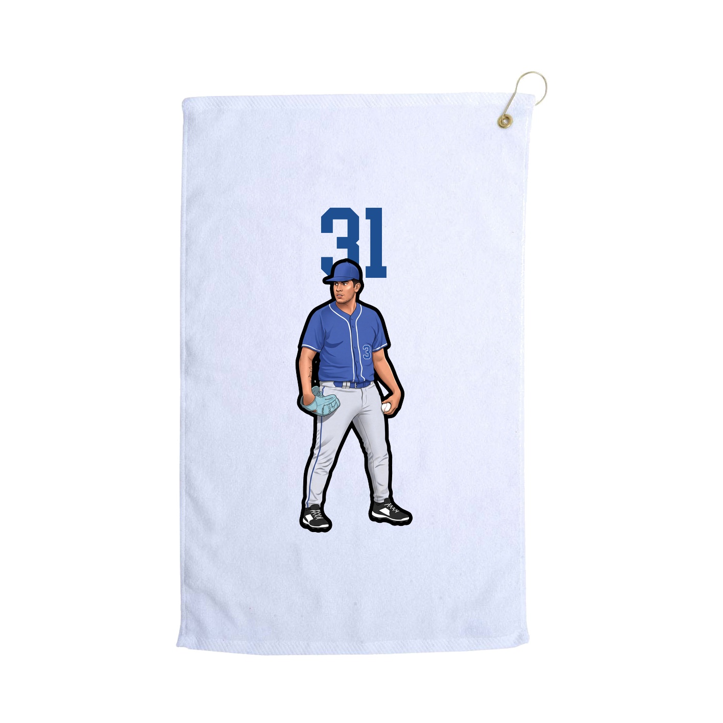 Golf Towel — Number Top in White