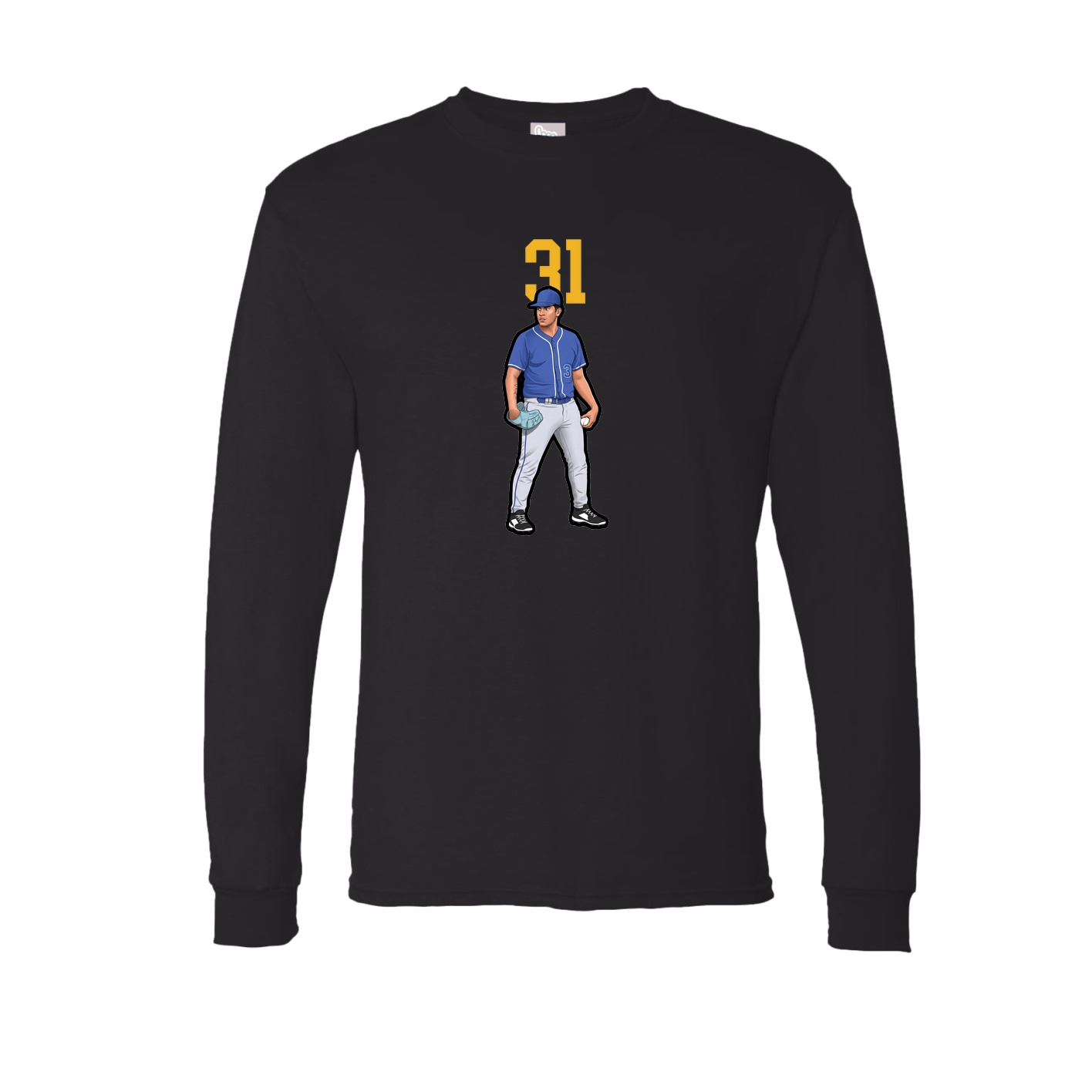 Long Sleeve Tee — Number Top in Black