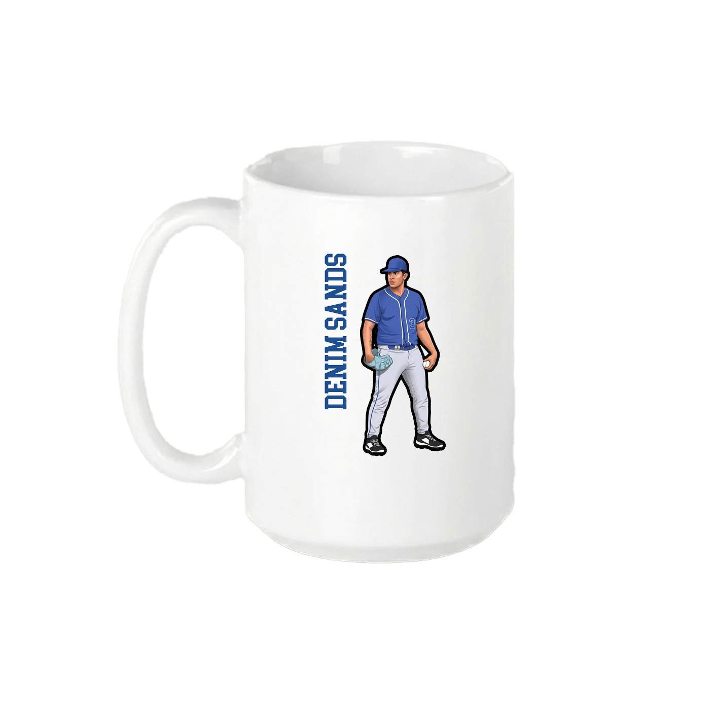 15oz Coffee Mug — Name Vertical in White