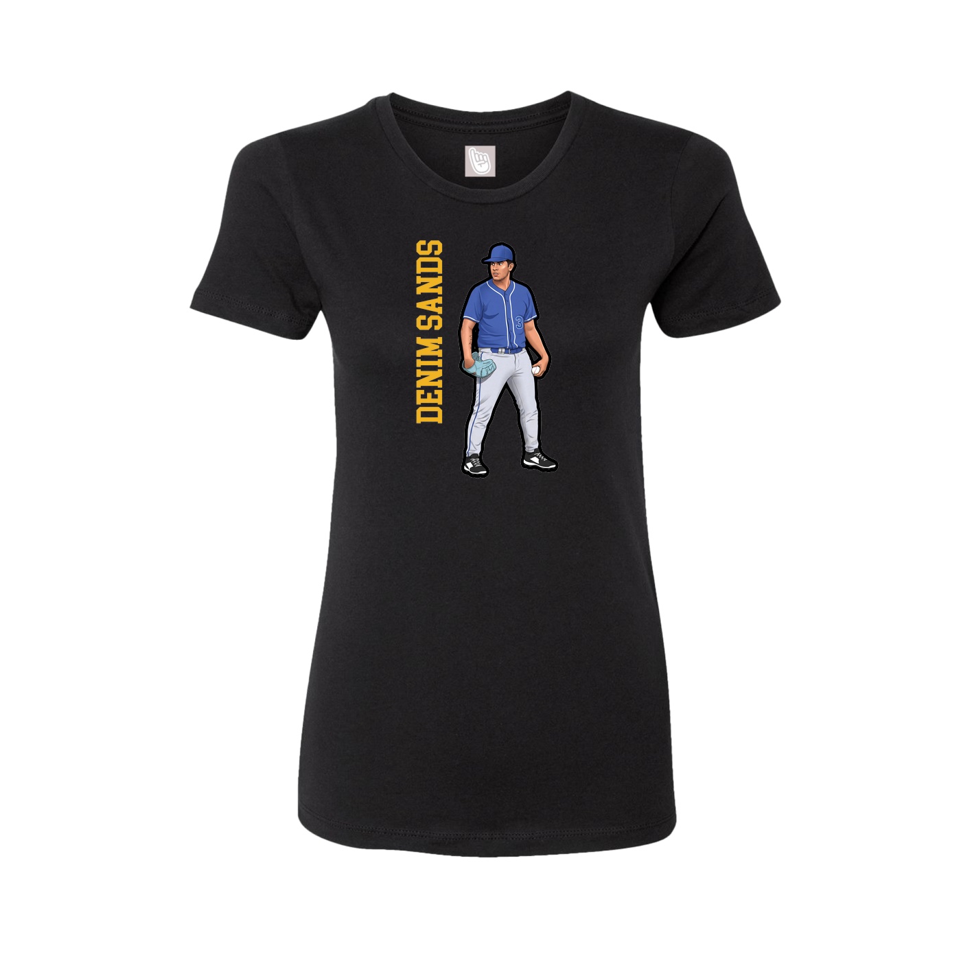 Fitted Women's Tee — Name Vertical in Black