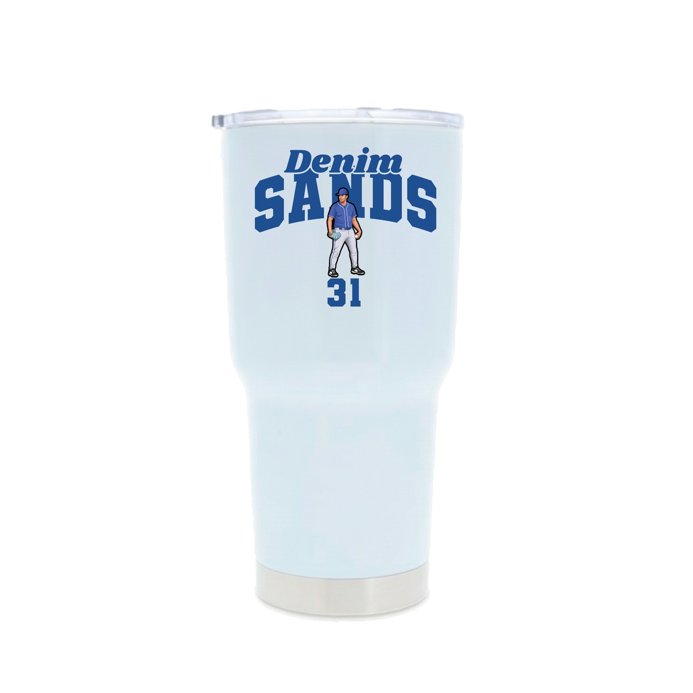 30oz Stainless Steel Tumbler — Signature Arch in White