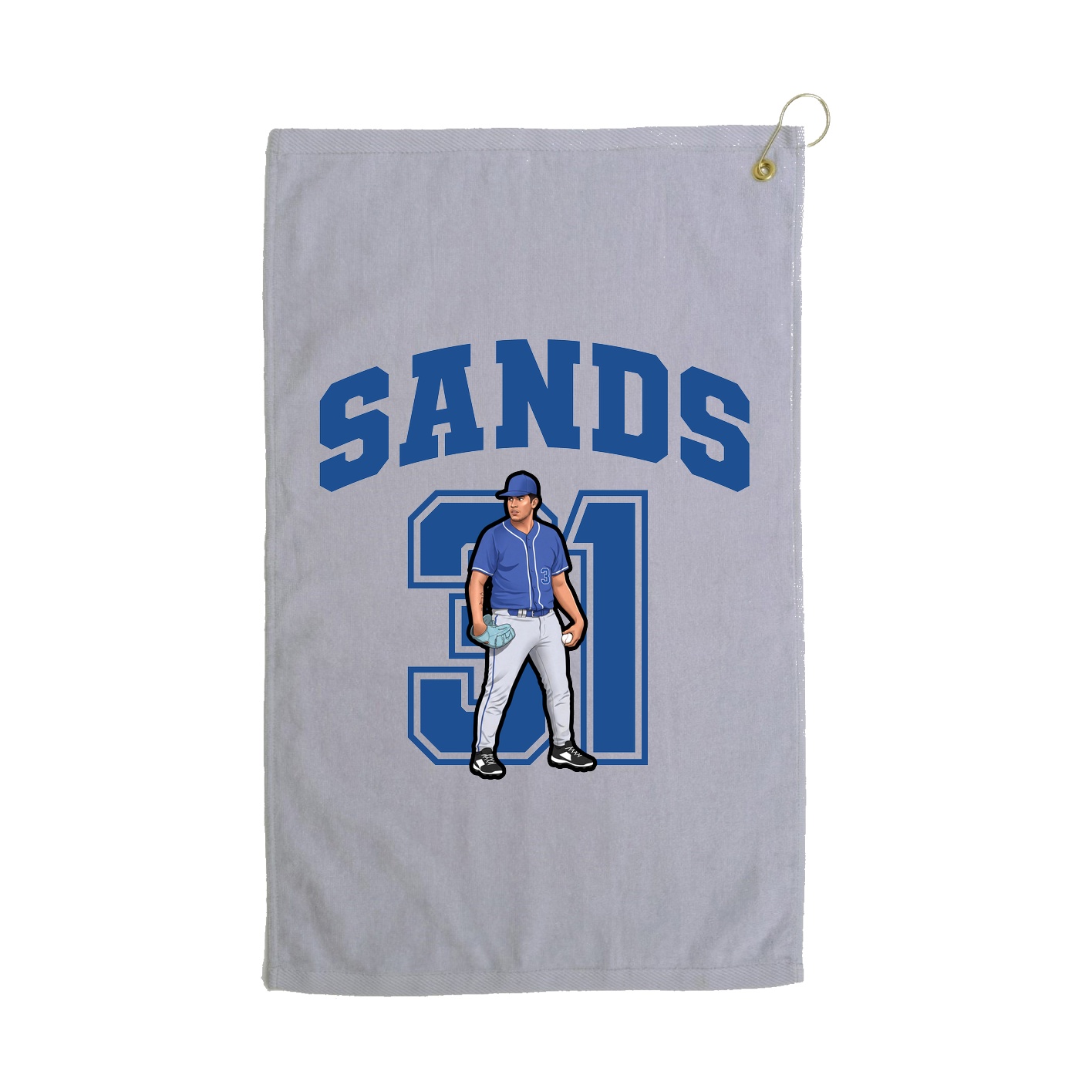 Golf Towel — Number in Grey