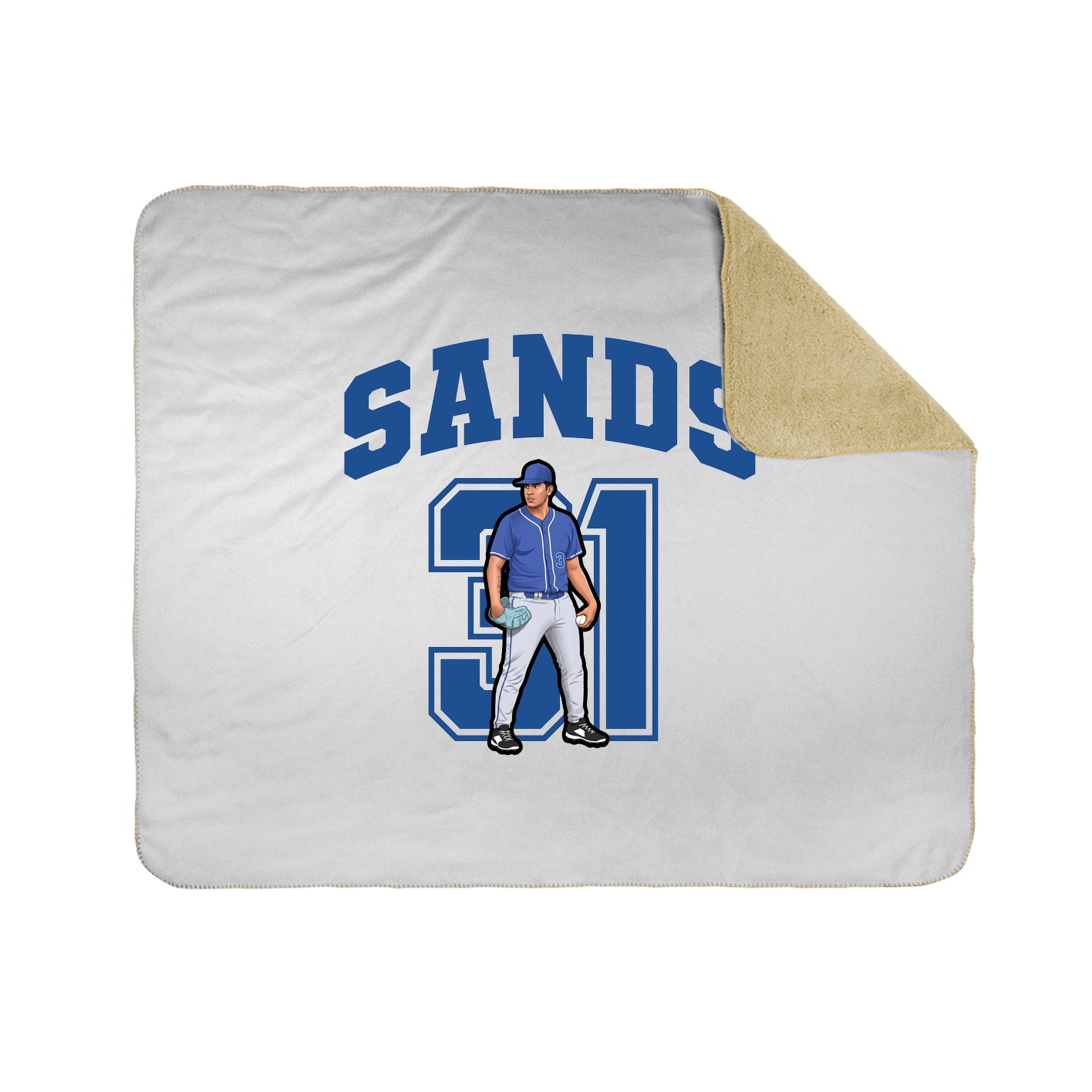 Throw Blanket — Number in White