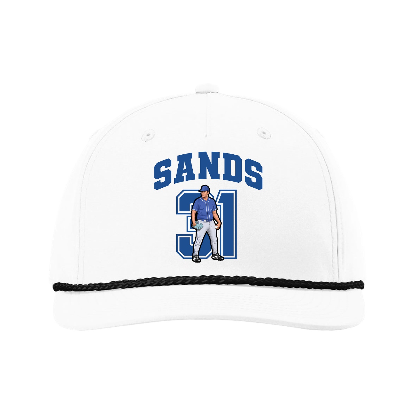Five-Panel Classic Rope Cap — Number in White
