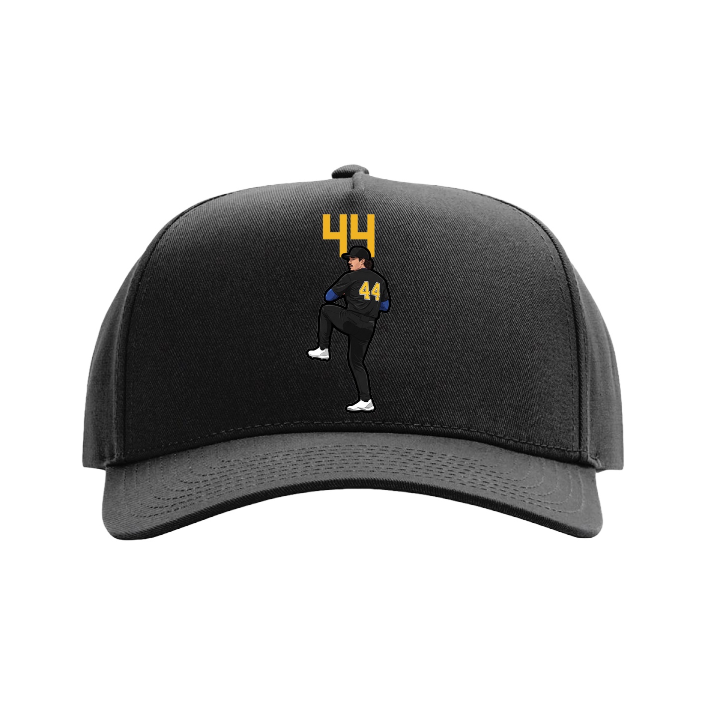 Full Fabric Five-Panel Champ Cap — Number Top in Black