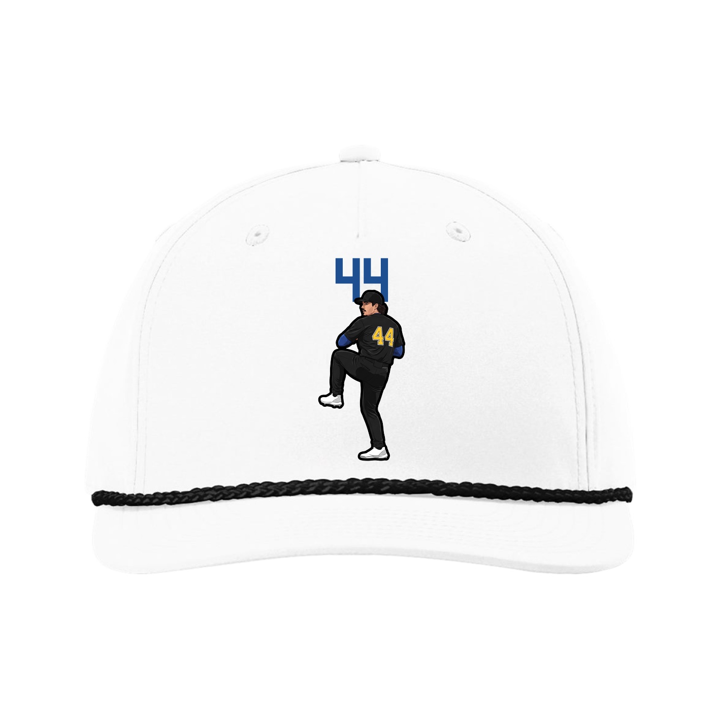 Five-Panel Classic Rope Cap — Number Top in White