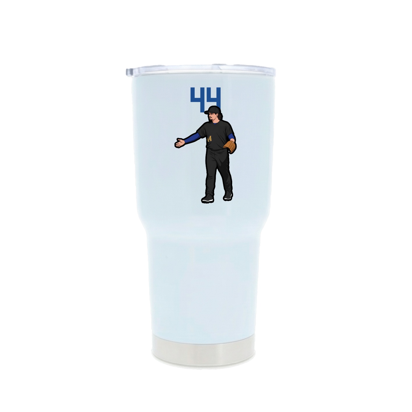 30oz Stainless Steel Tumbler — Number Top in White