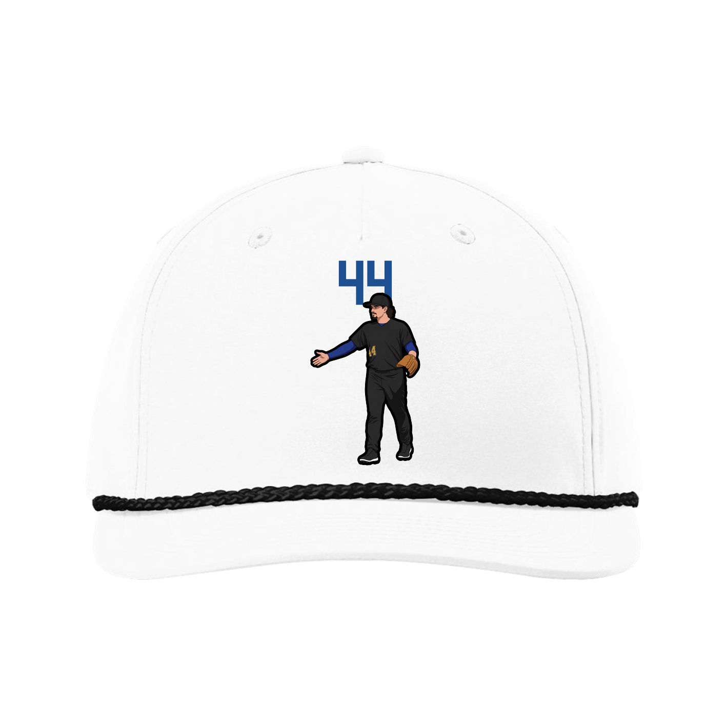 Five-Panel Classic Rope Cap — Number Top in White