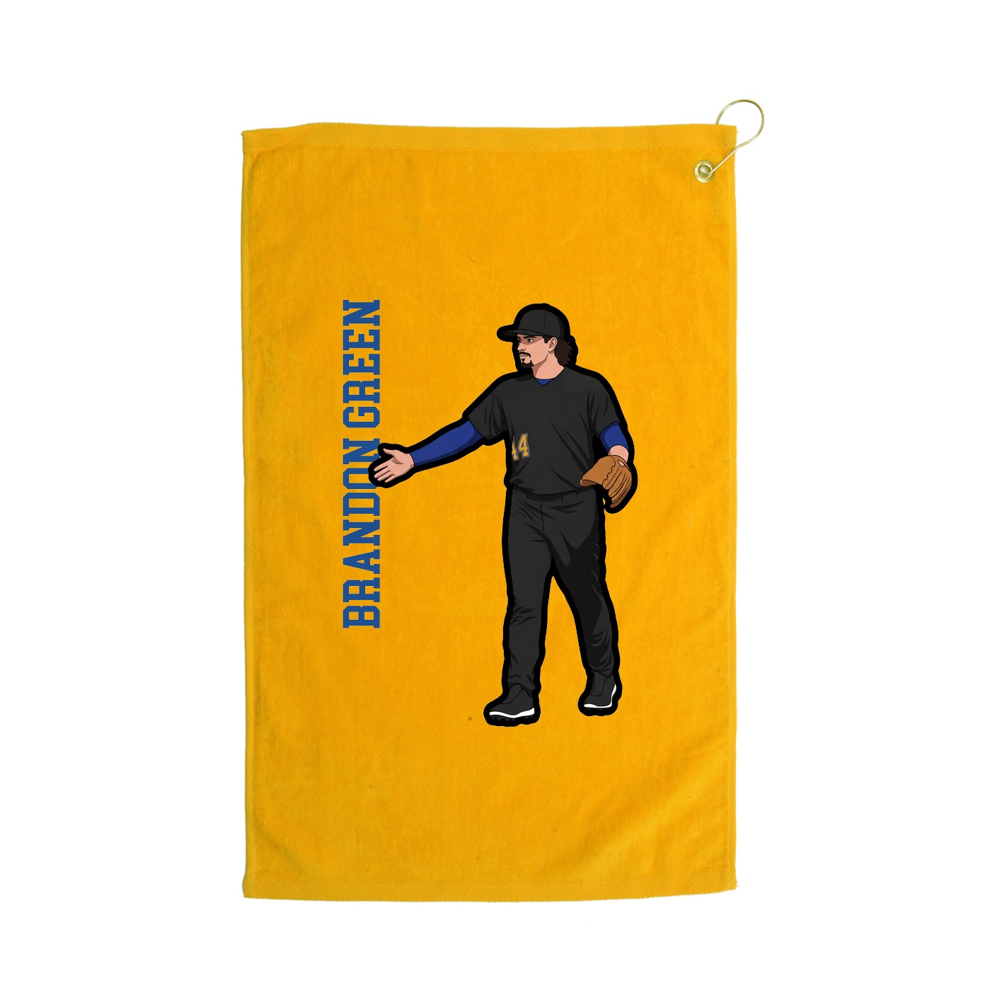 Golf Towel — Name Vertical in Gold