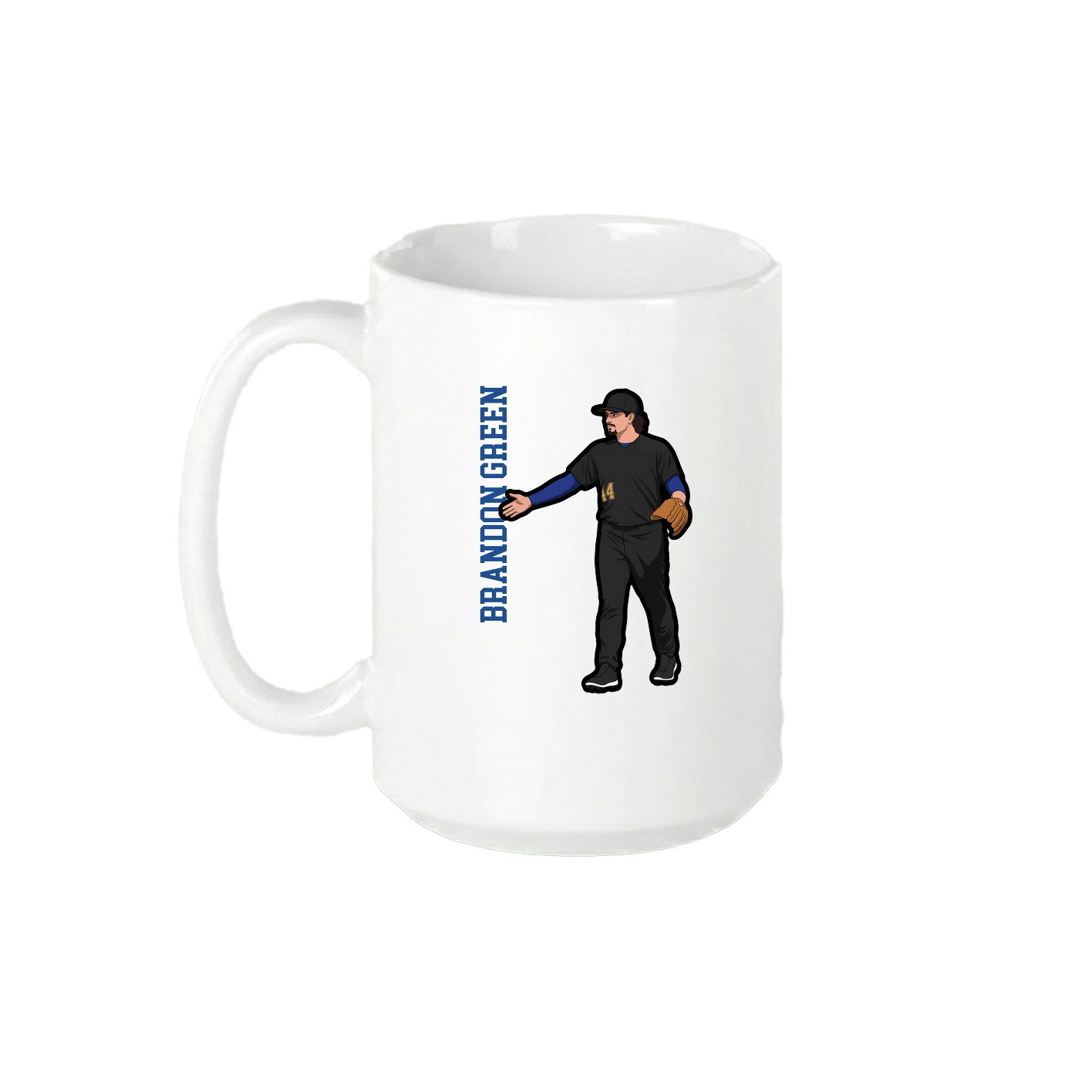 15oz Coffee Mug — Name Vertical in White