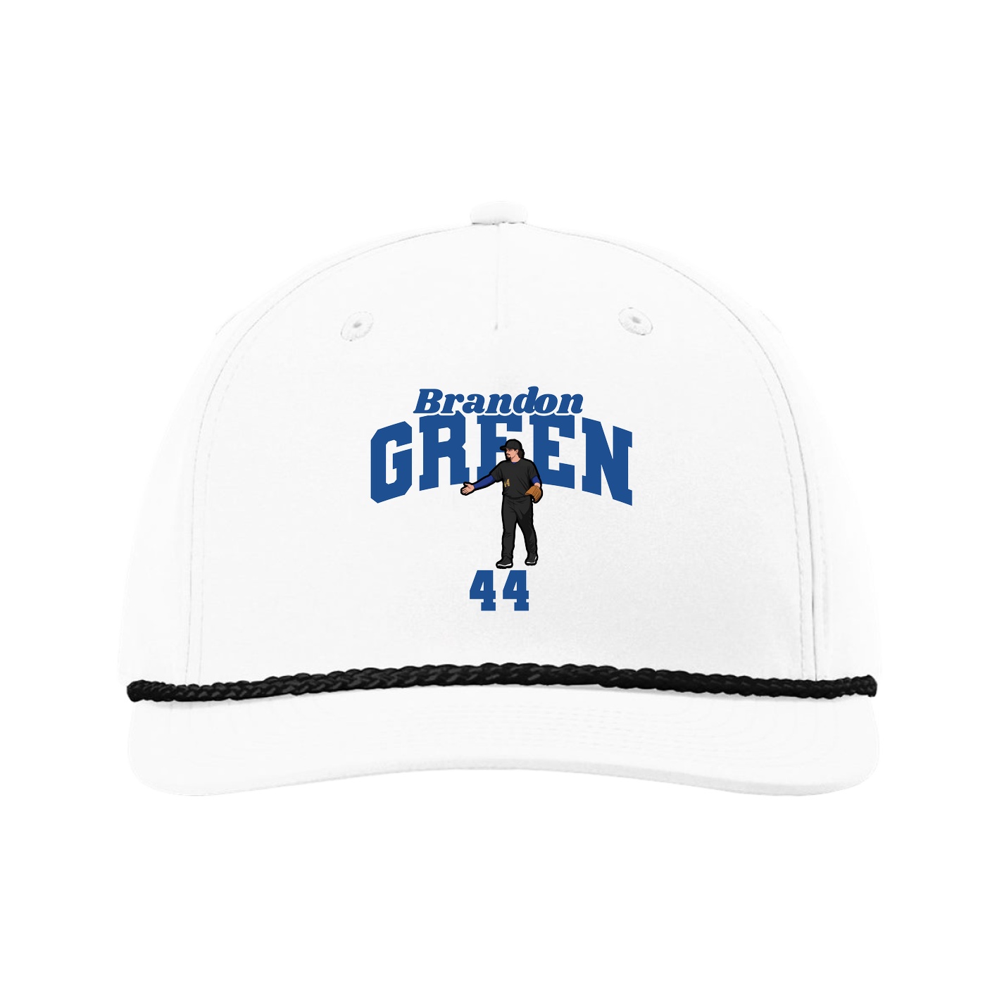 Five-Panel Classic Rope Cap — Signature Arch in White