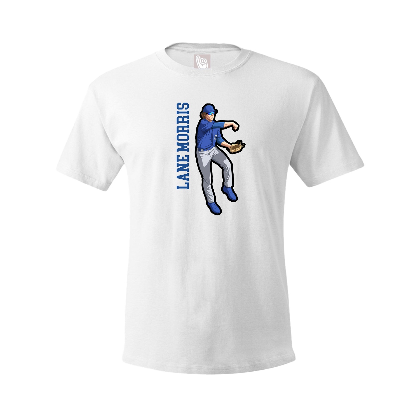 Tee — Name Vertical in White