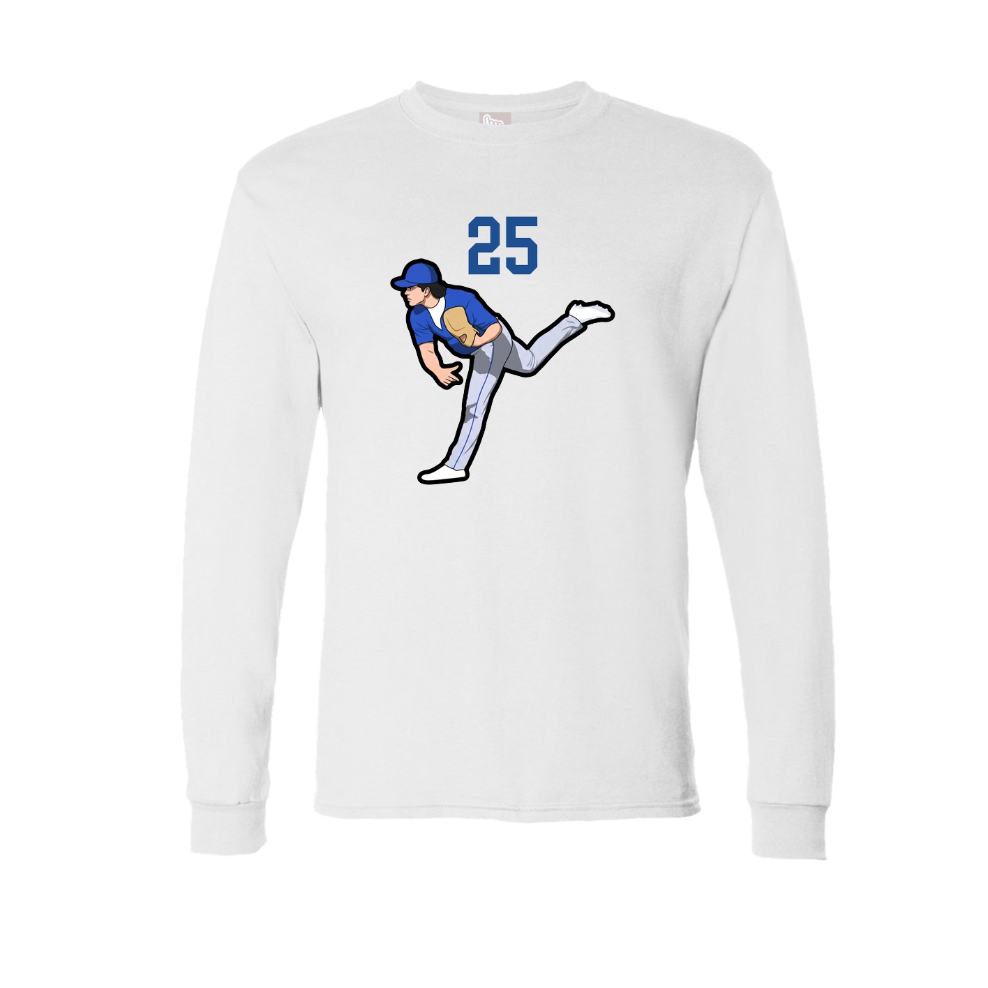Long Sleeve Tee — Number Top in White