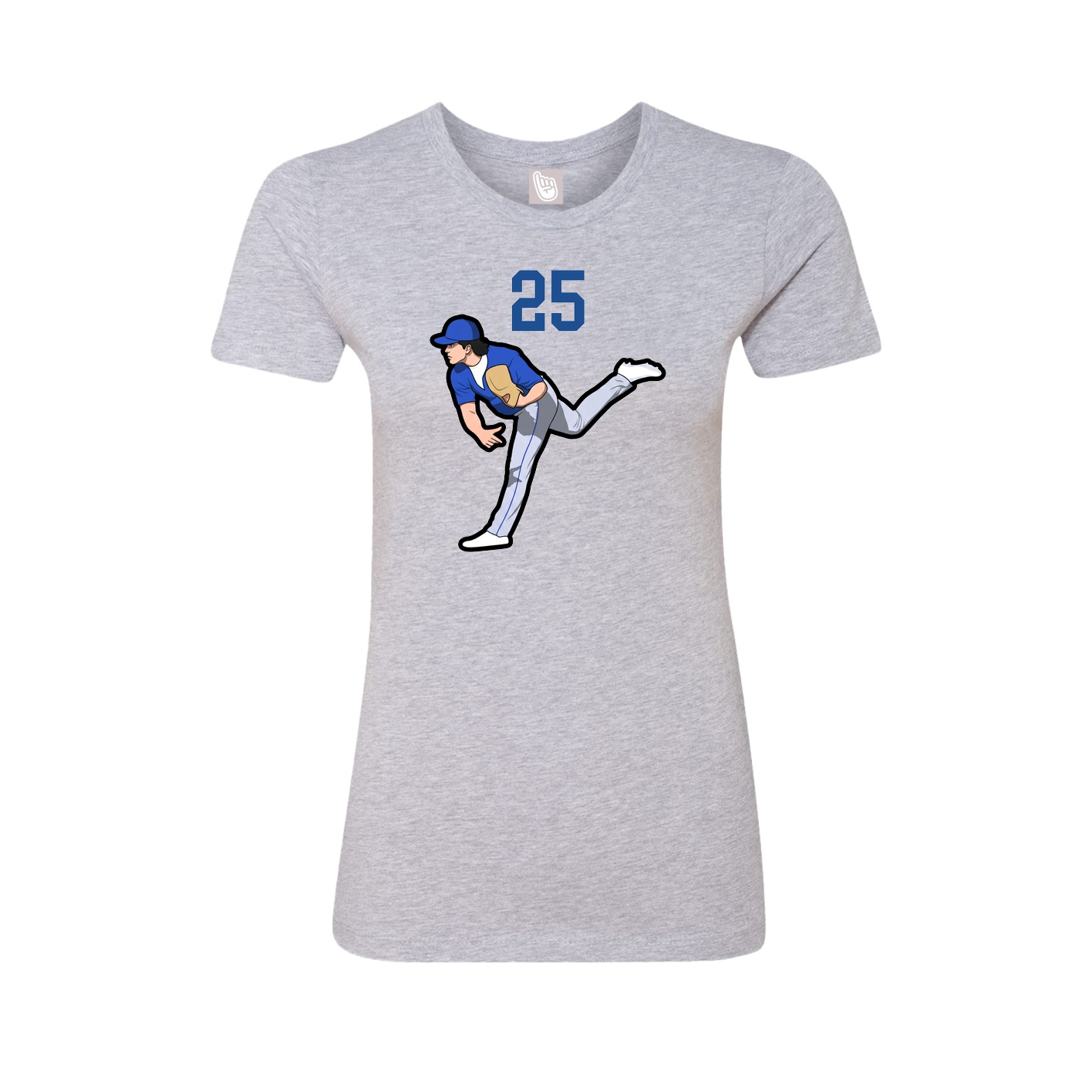 Fitted Women's Tee — Number Top in Grey