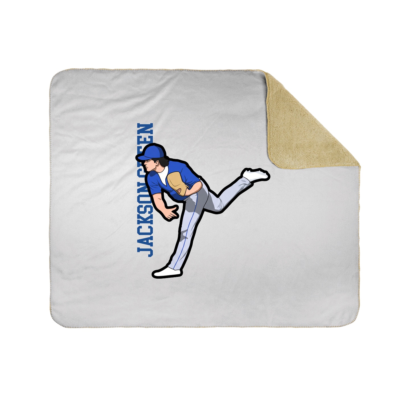 Throw Blanket — Name Vertical in White