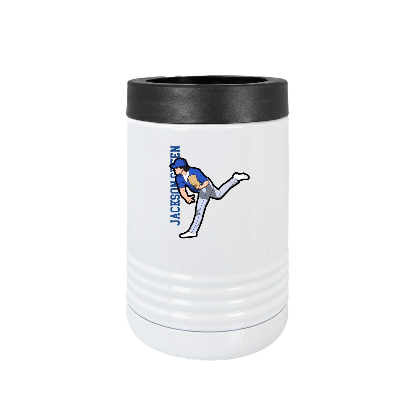 Beverage Holder — Name Vertical in White
