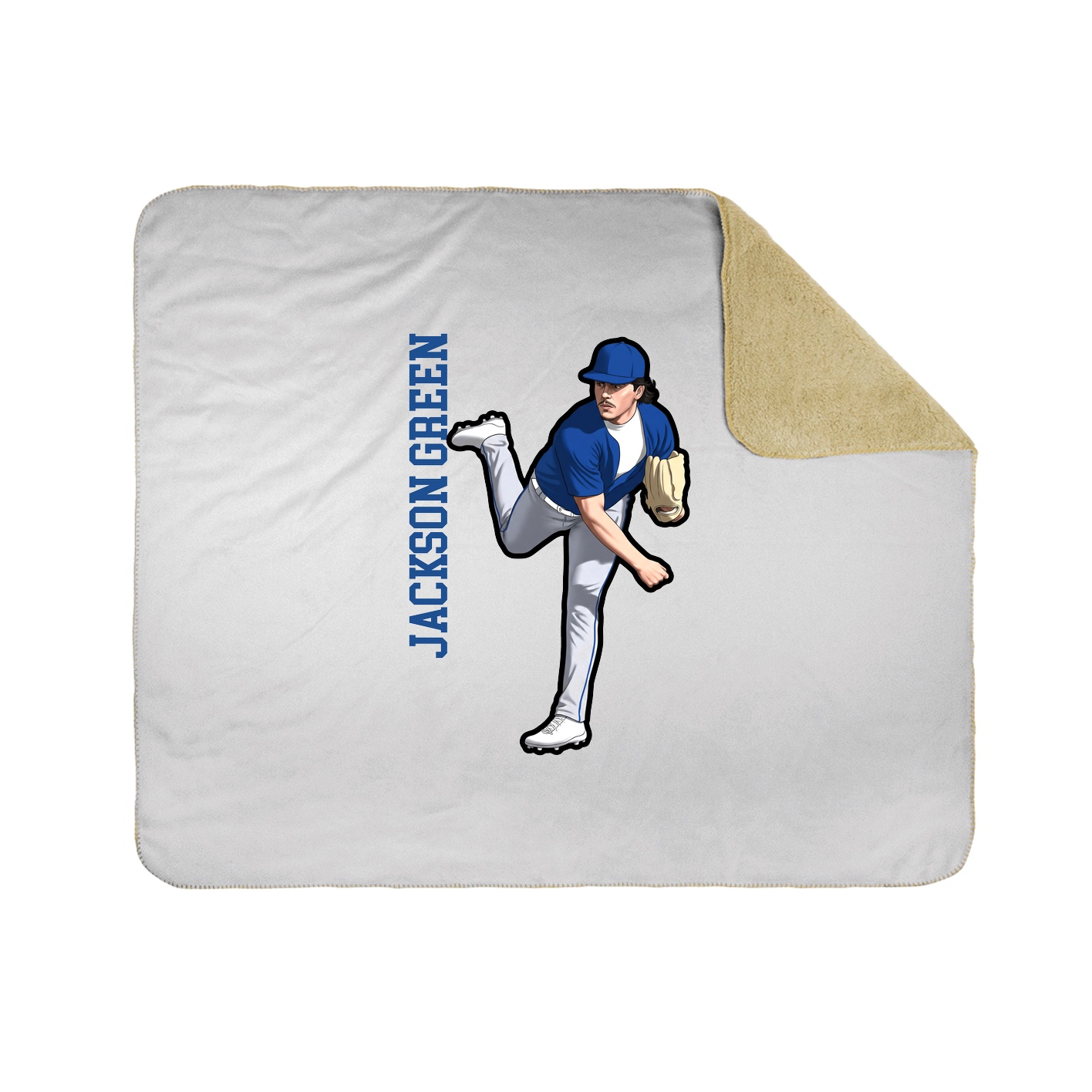 Throw Blanket — Name Vertical in White