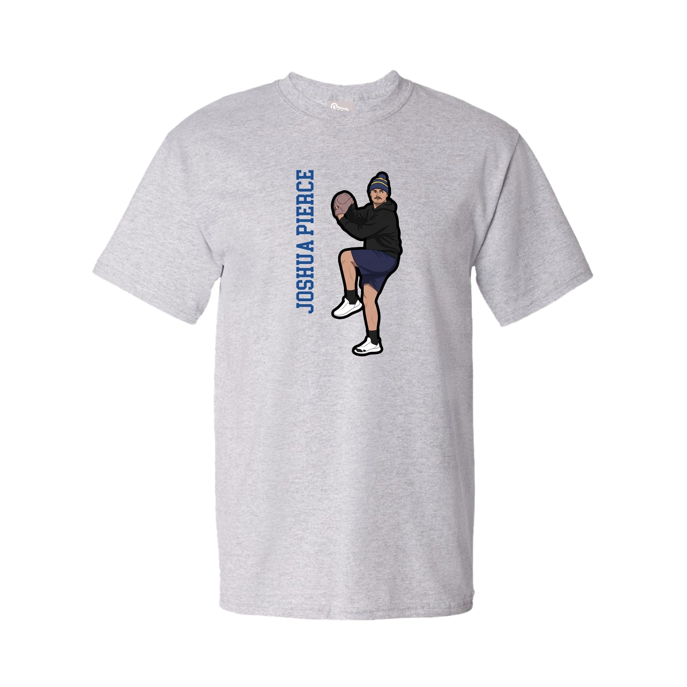 Tee — Name Vertical in Grey