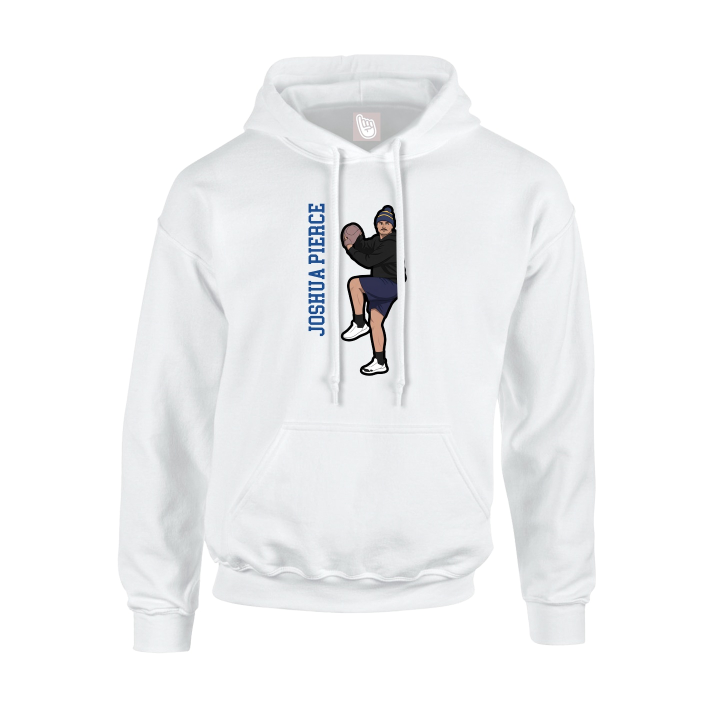 Hoodie — Name Vertical in White