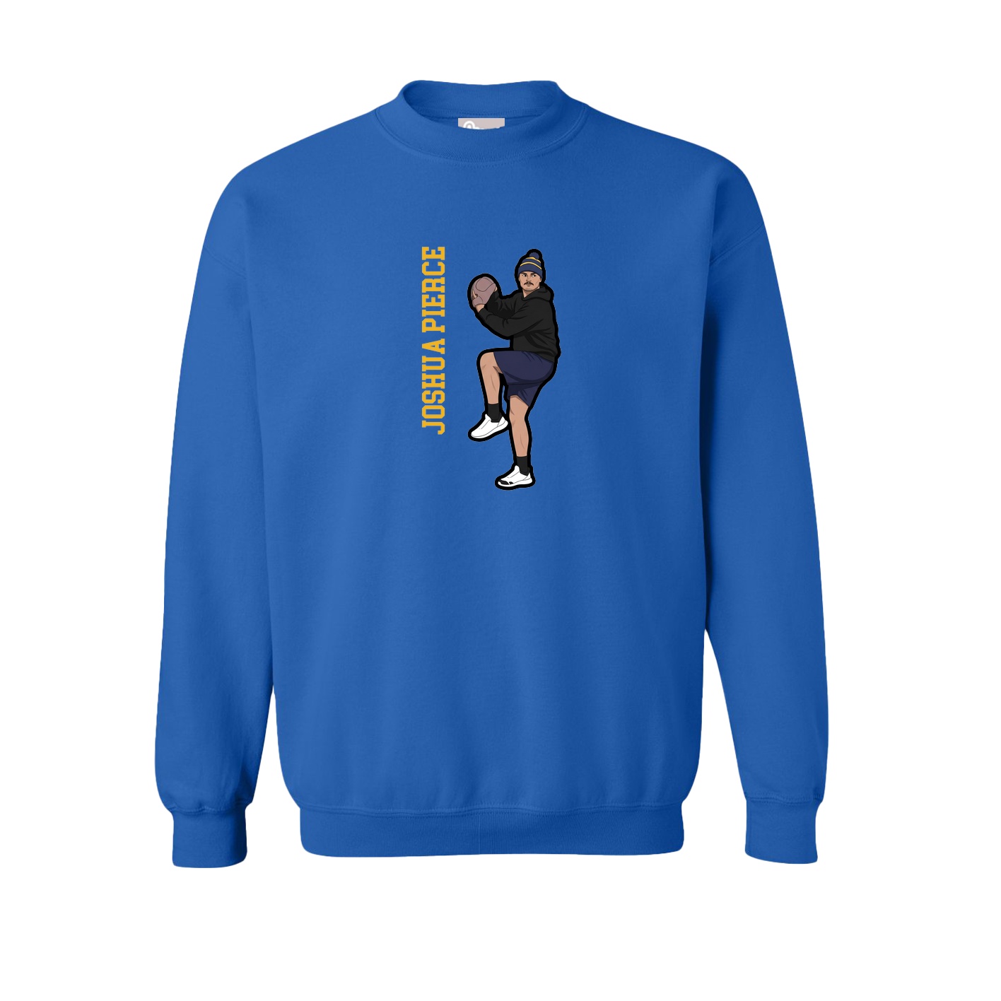 Fleece Crew — Name Vertical in Royal