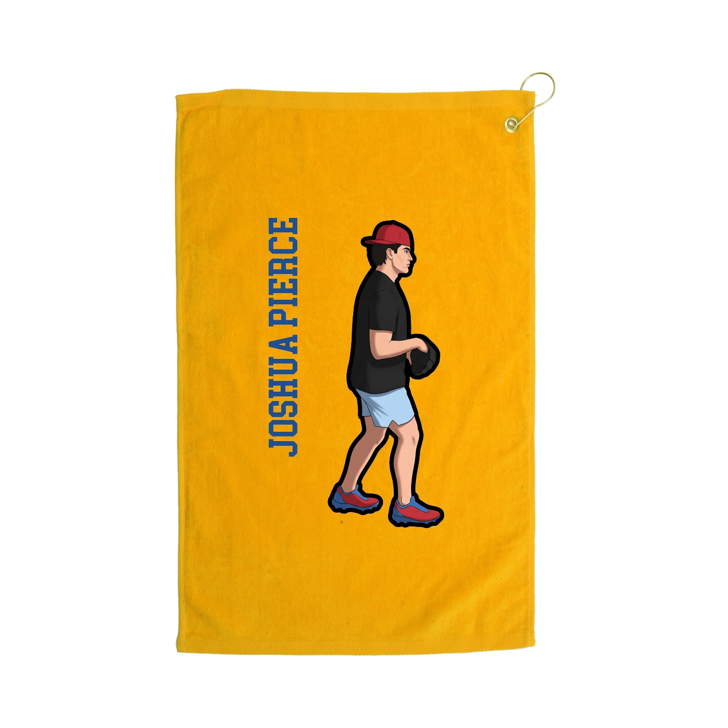 Golf Towel — Name Vertical in Gold