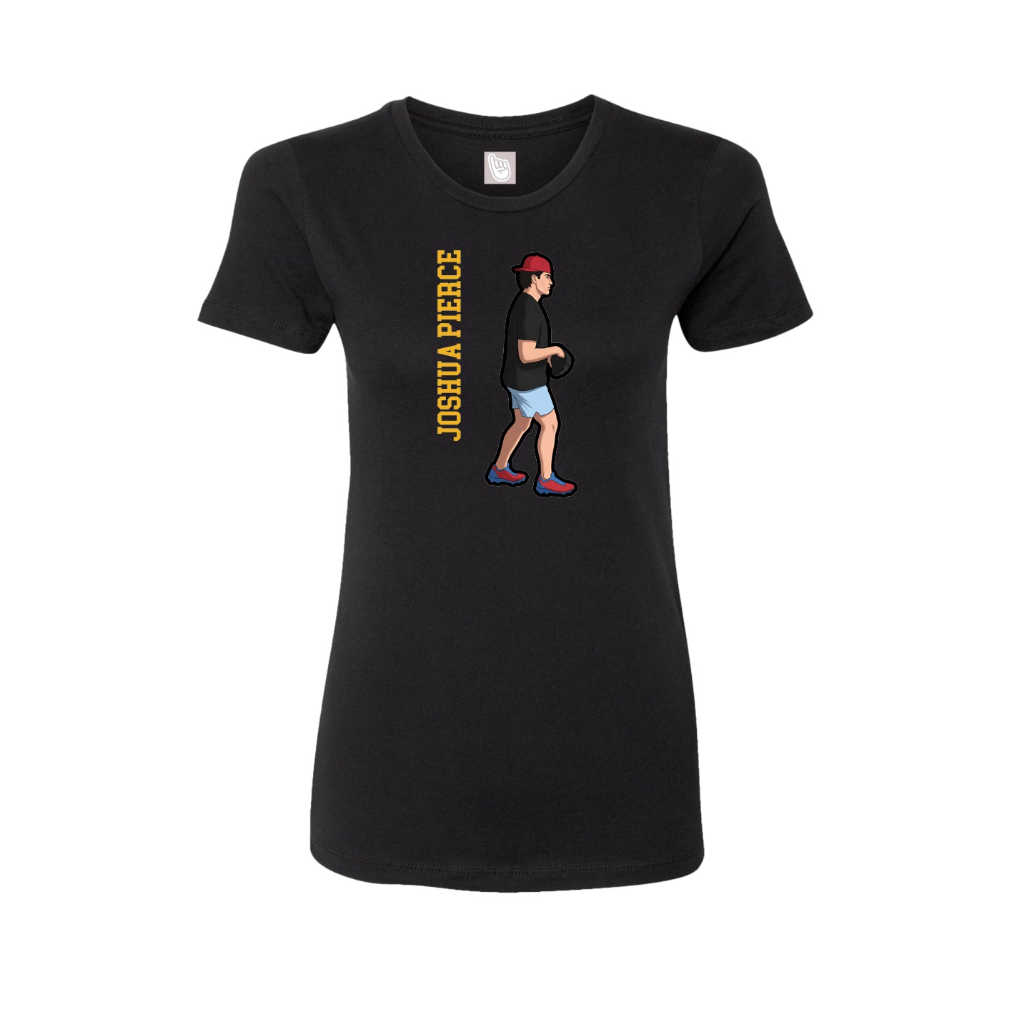 Womens Tee — Name Vertical in Black