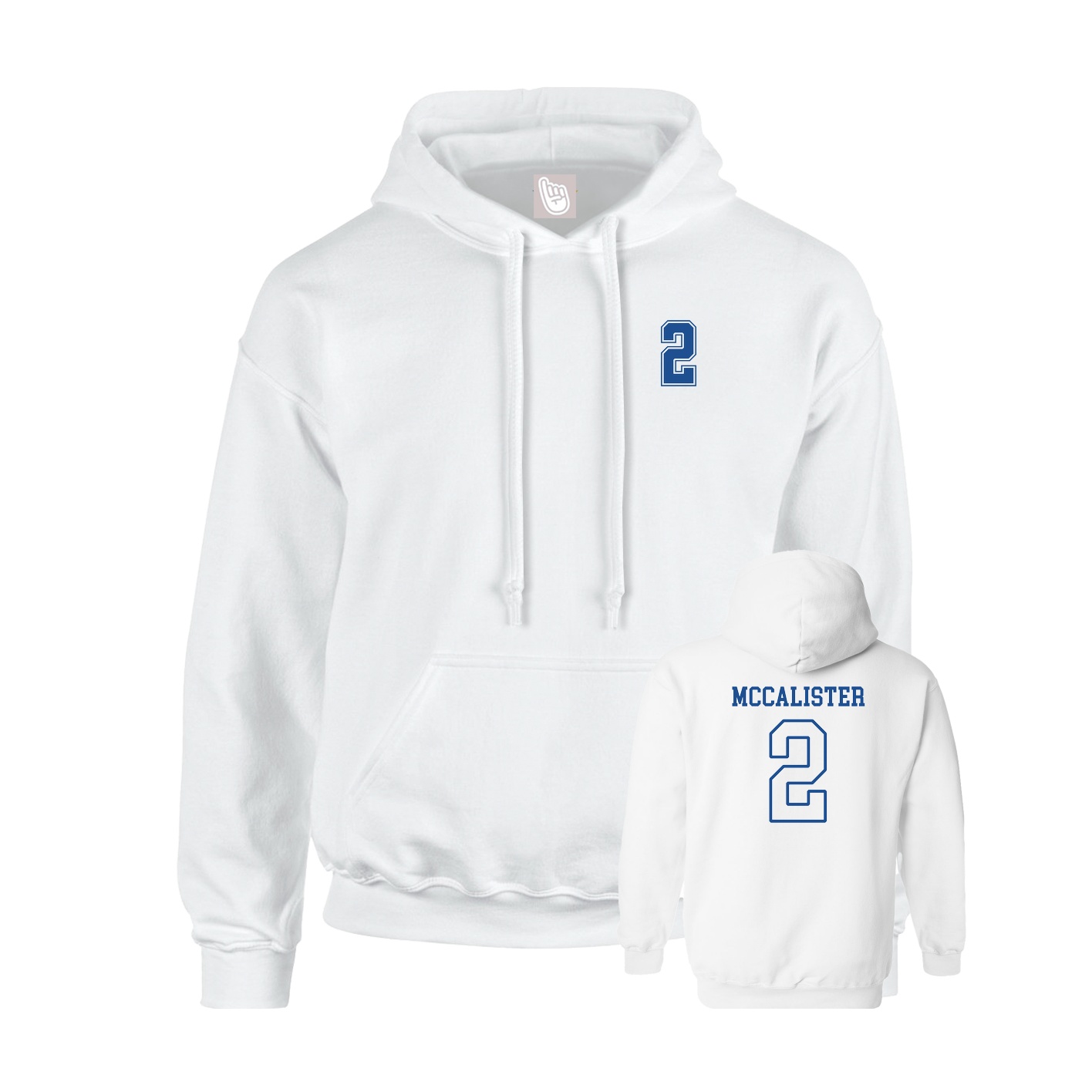 Hoodie — Chest Back in White
