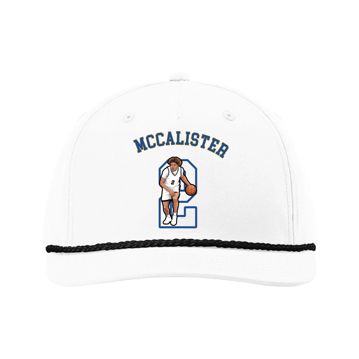 Five-Panel Classic Rope Cap — Shirsey Arch in White
