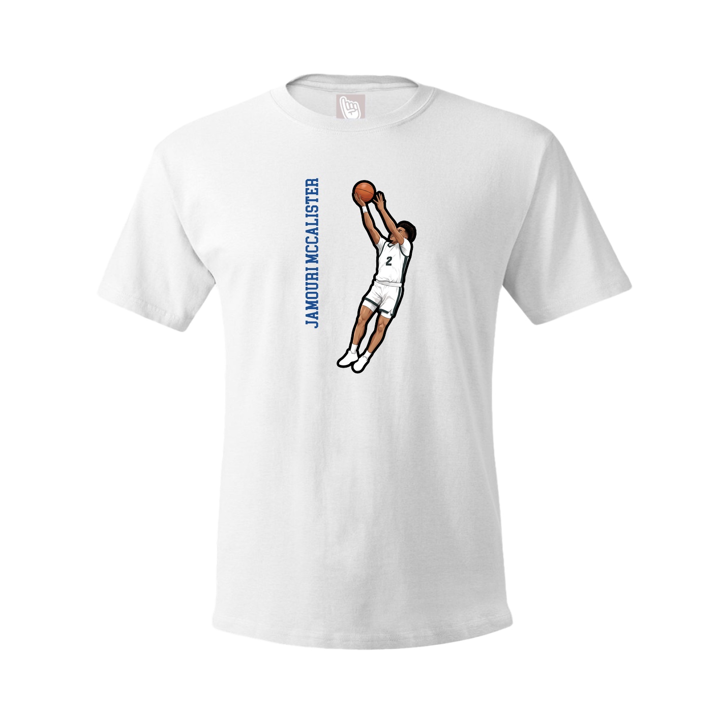 Youth Tee — Name Vertical in White