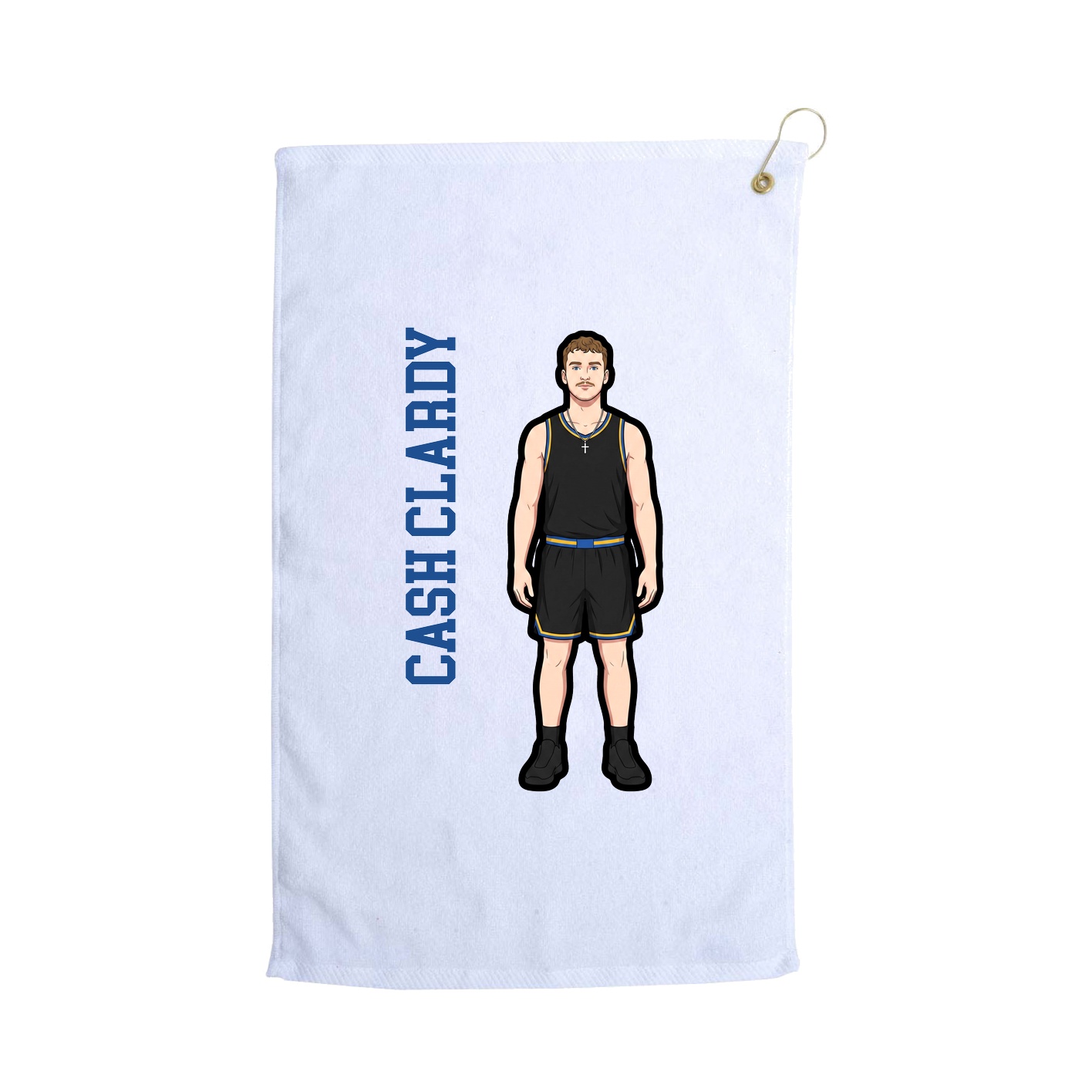 Golf Towel — Name Vertical in White