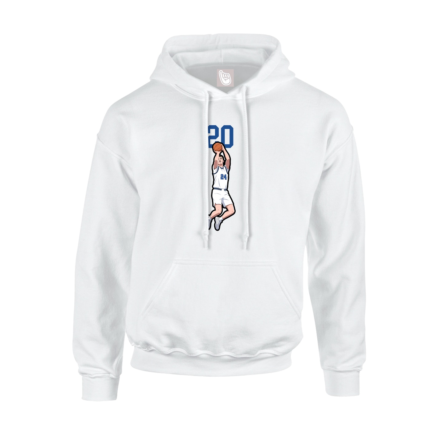 Hoodie — Number Top in White