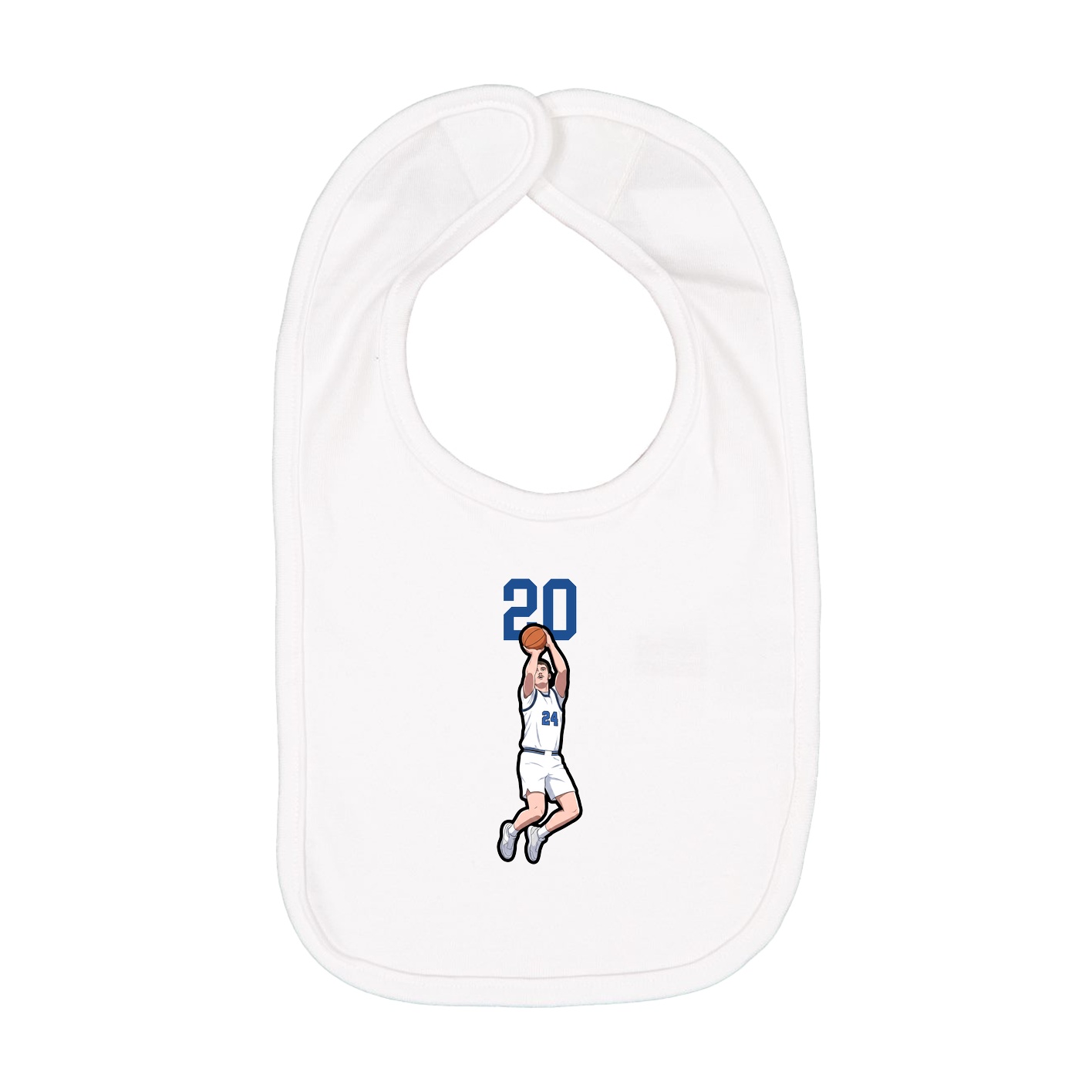 Infant Bib — Number Top in White