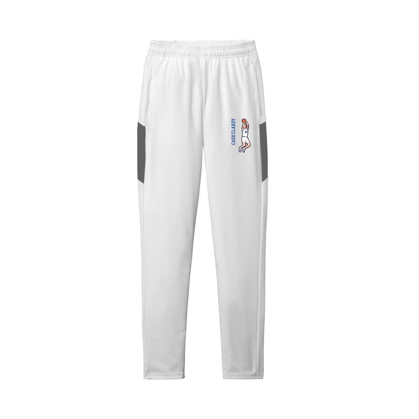 Team Travel Pant — Name Vertical in White/Grey