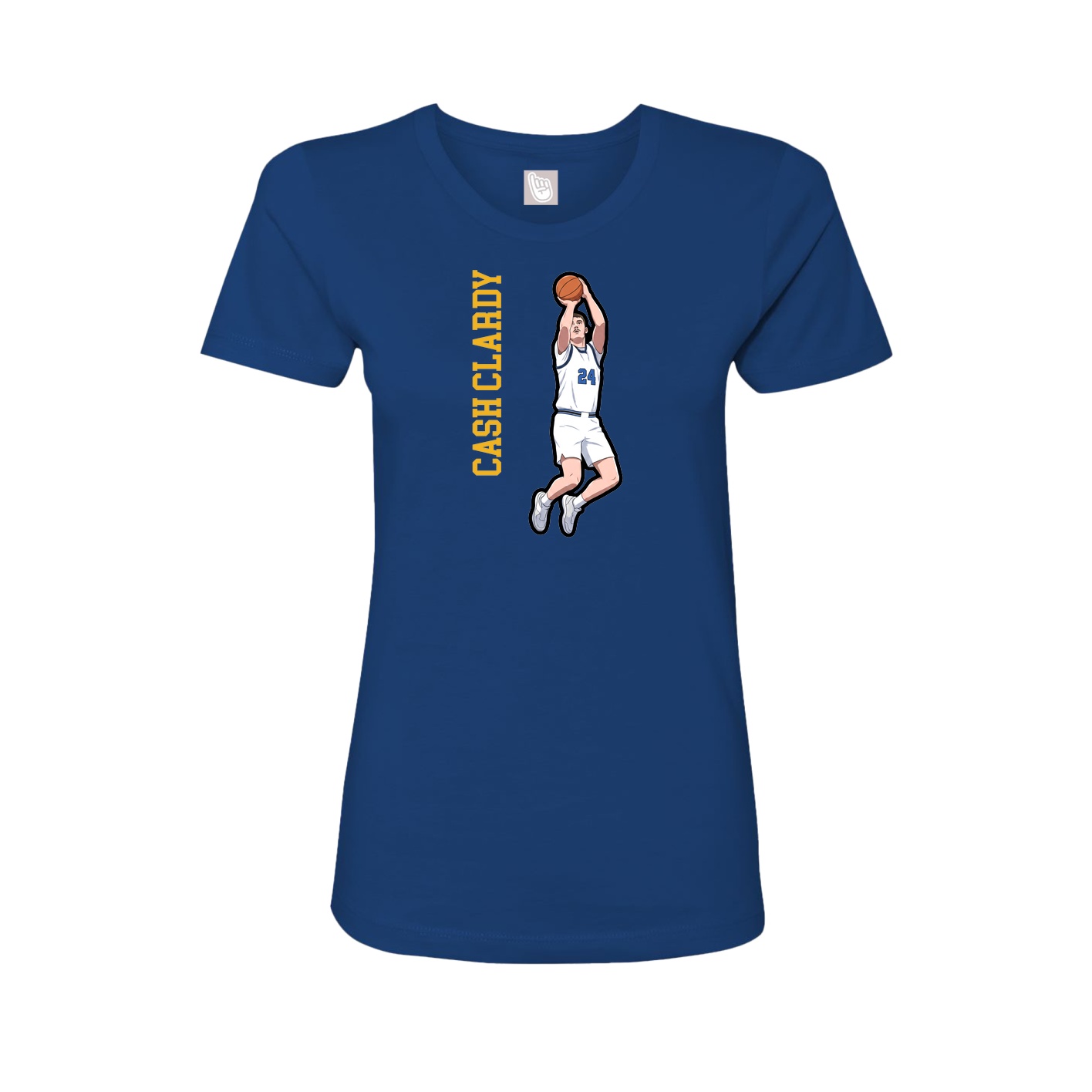 Fitted Women's Tee — Name Vertical in Royal