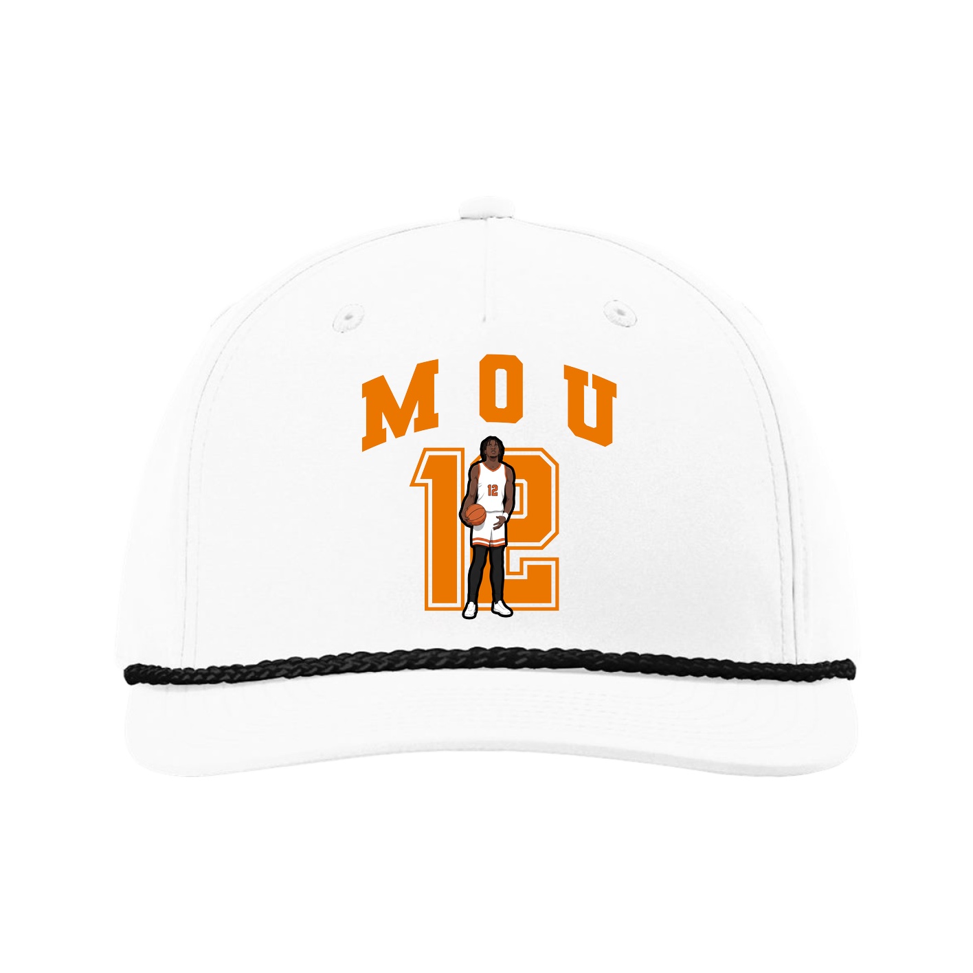 Five-Panel Classic Rope Cap — Number in White