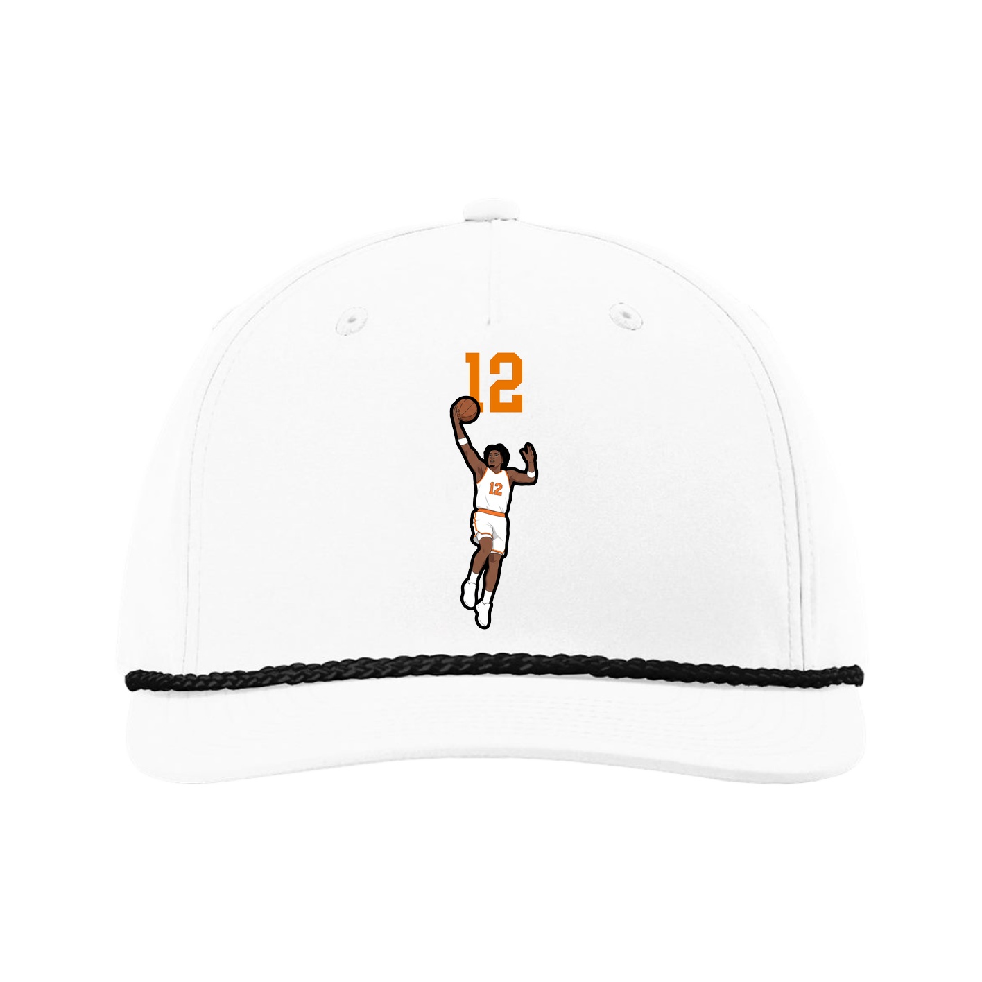 Five-Panel Classic Rope Cap — Number Top in White