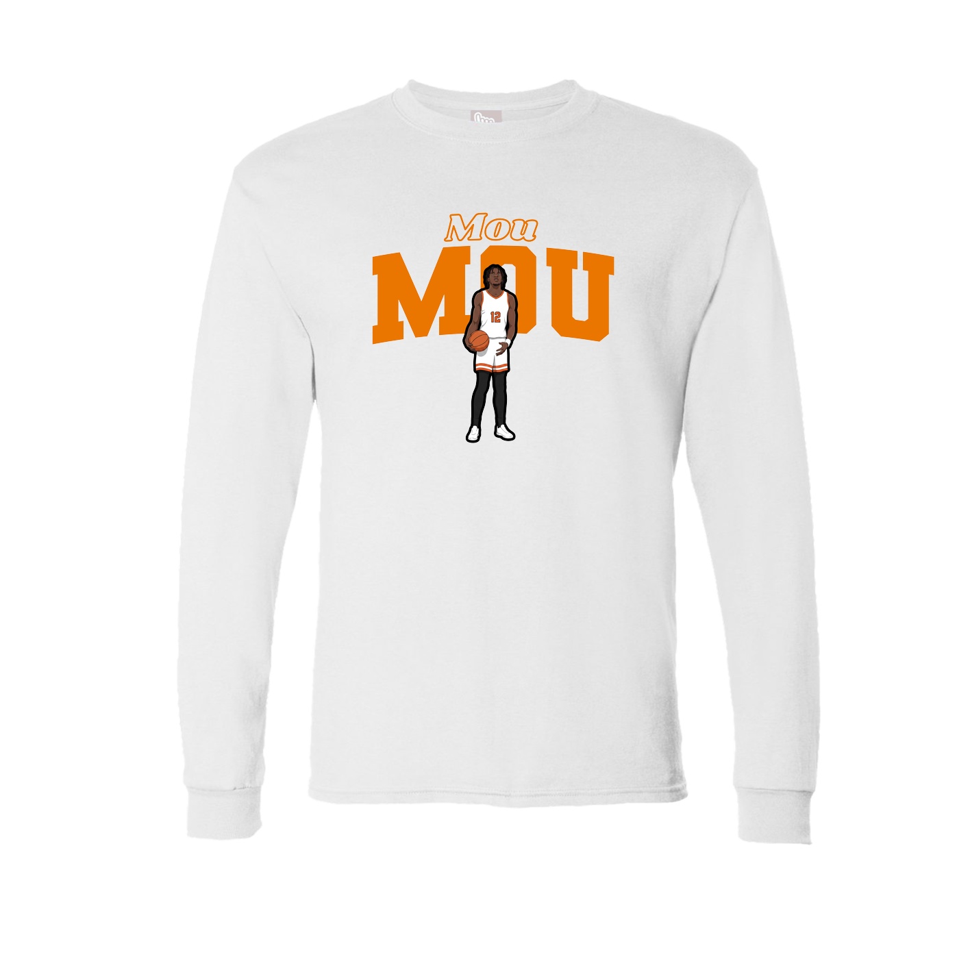 Long Sleeve Tee — Name Arch in White