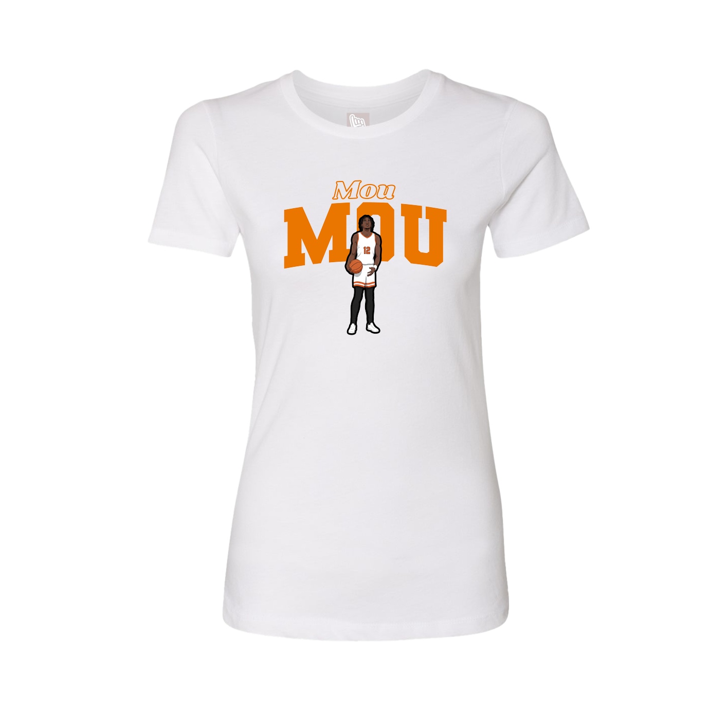 Fitted Women's Tee — Name Arch in White