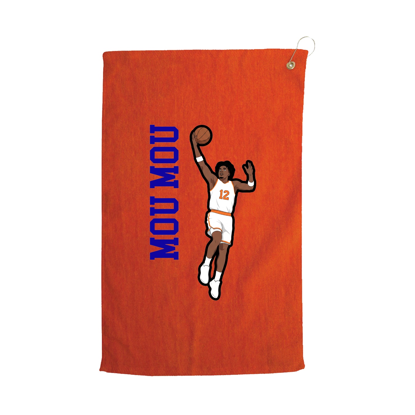 Golf Towel — Name Vertical in Orange