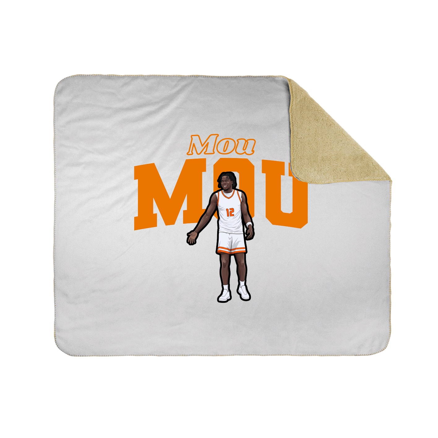 Throw Blanket — Name Arch in White
