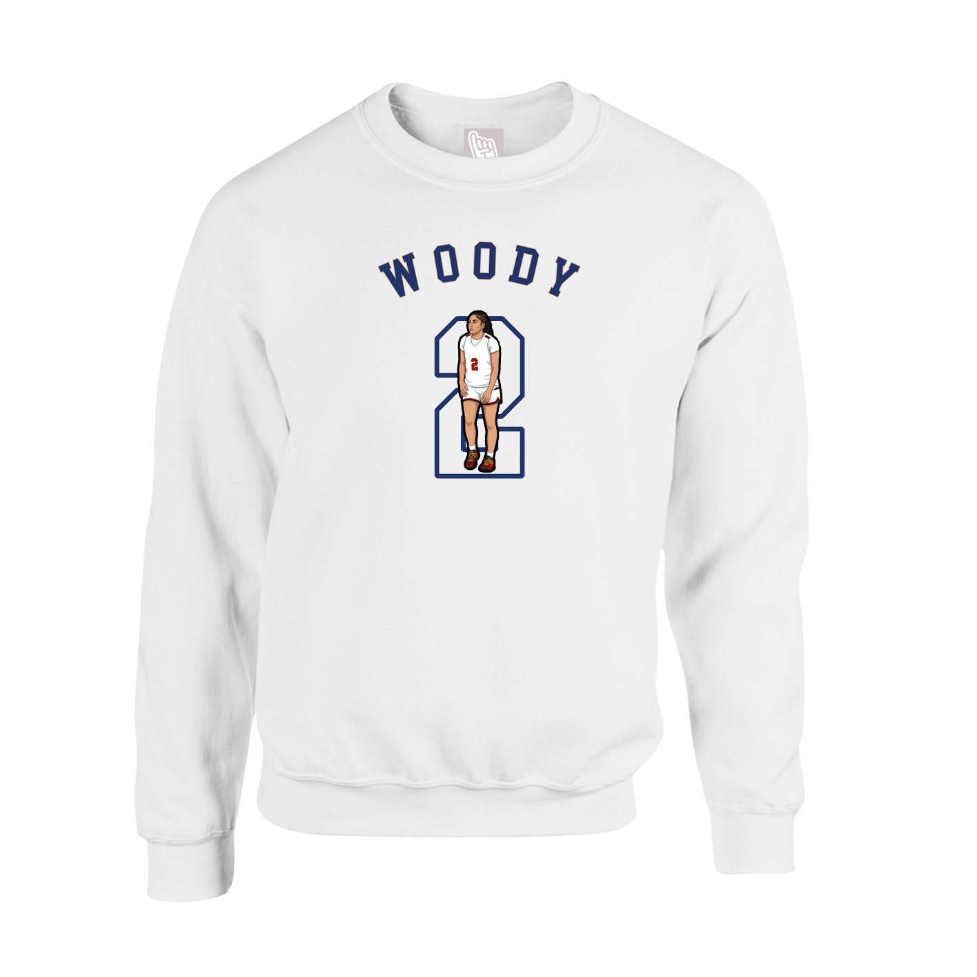 Fleece Crew — Shirsey Arch in White
