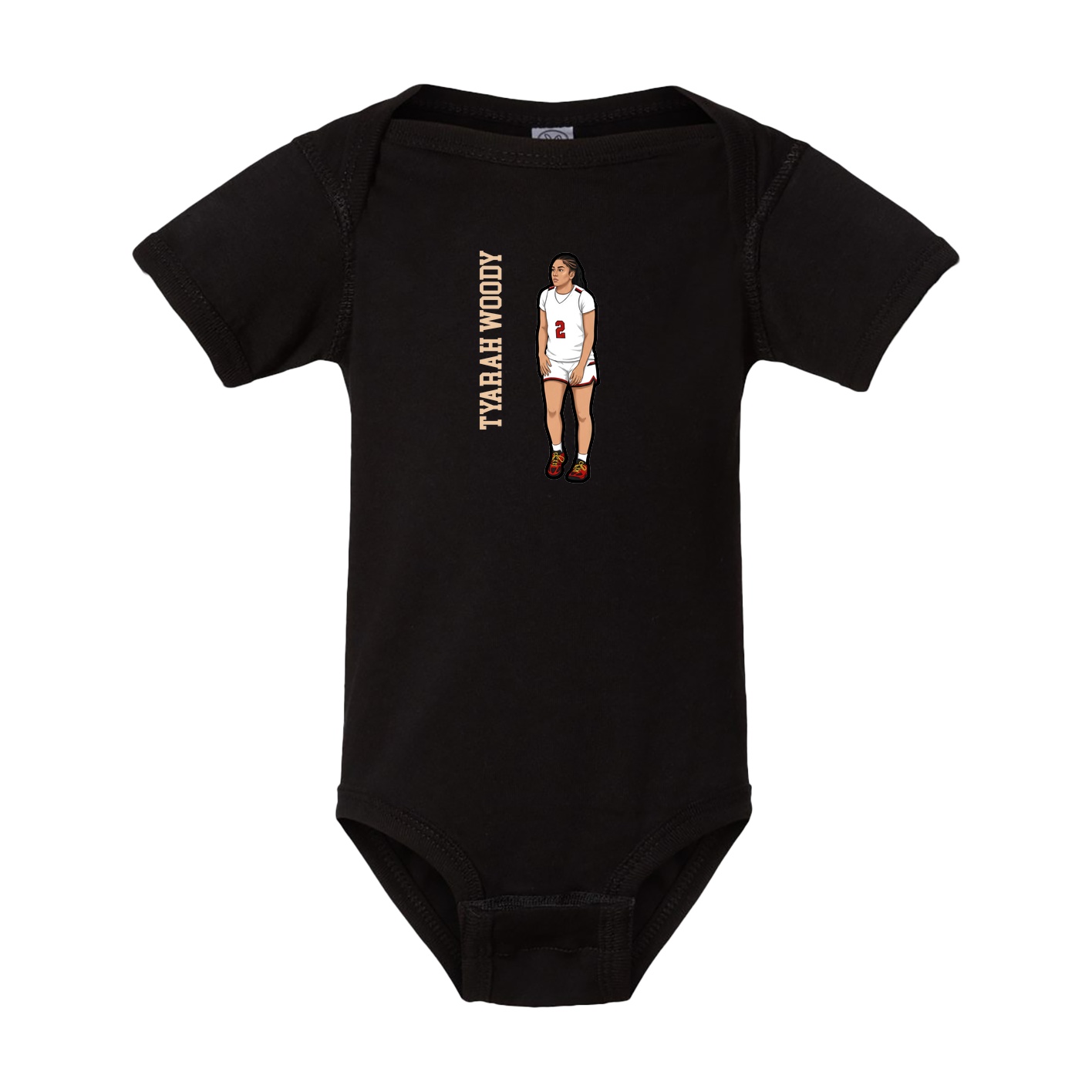 Baby Onesie — Name Vertical in Black