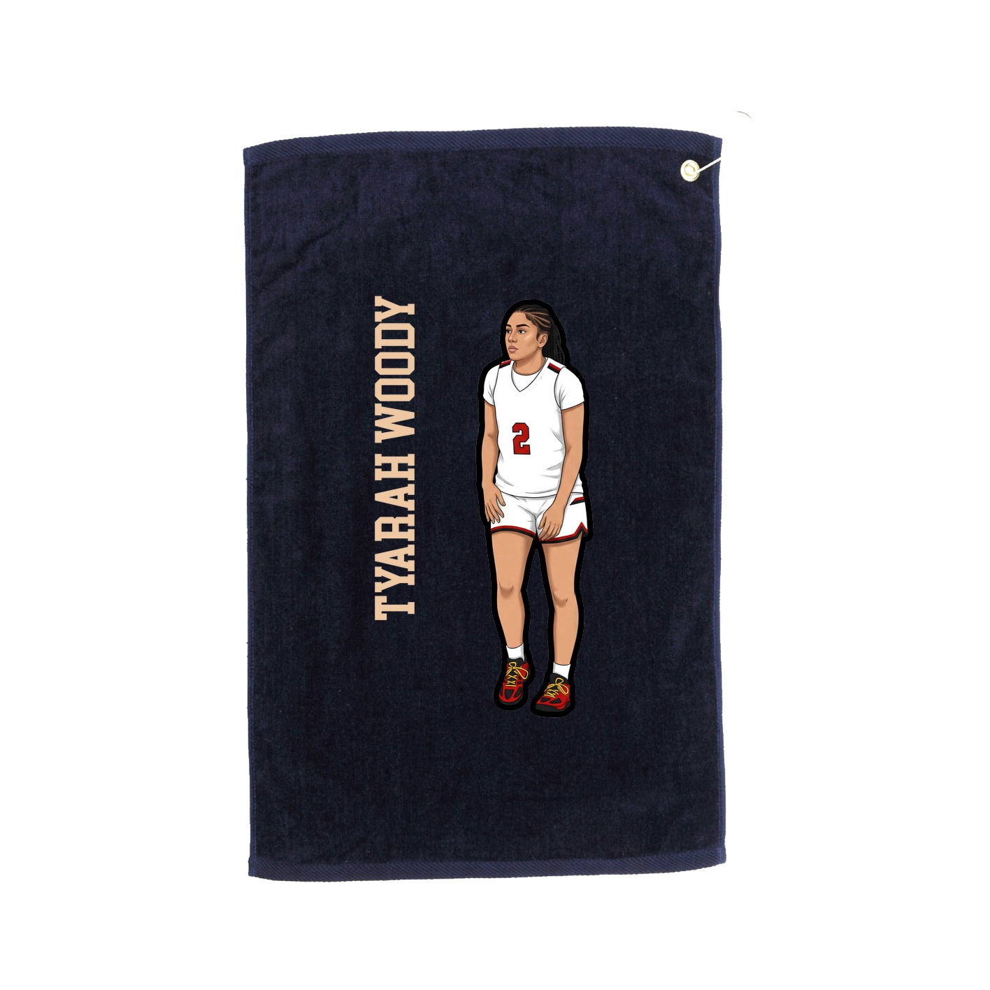 Golf Towel — Name Vertical in Navy